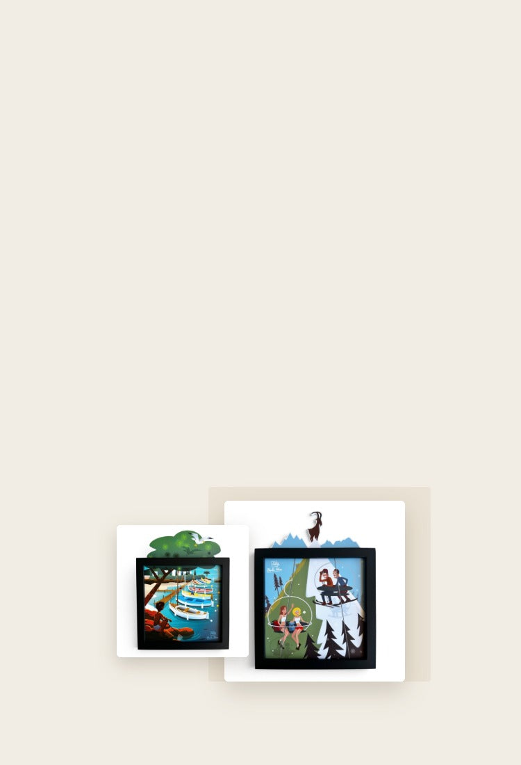 Tableaux Funky Frames a illustrations interchangeables, collection Charlie Adam