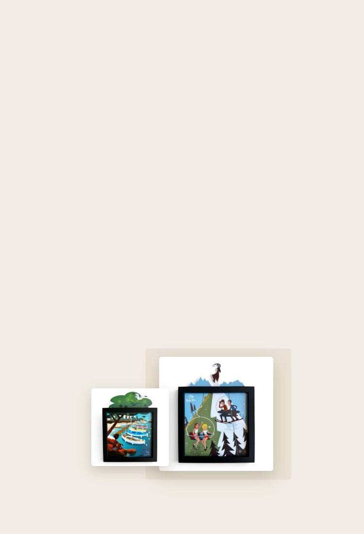 Tableaux Funky Frames a illustrations interchangeables, collection Charlie Adam